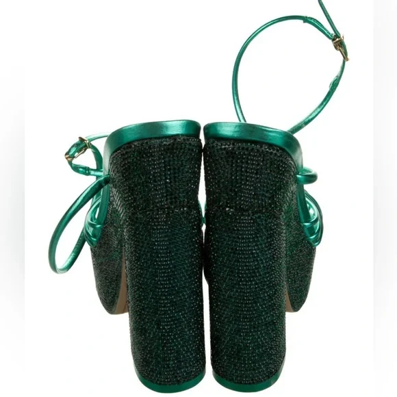 Sophia Webster  Green Crystal Embellished Sandal - Picture 4 of 6